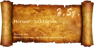 Horner Szilárda névjegykártya